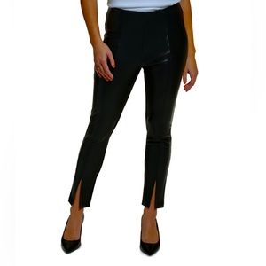 Calvin Klein Faux Leather Slit Pants Size Small Black